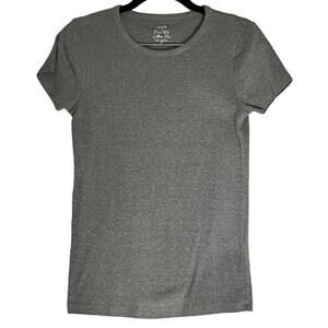 J.Crew Grey Crew Neck Short Sleeve Tag-less Cotton T-Shirt Reg Size Small